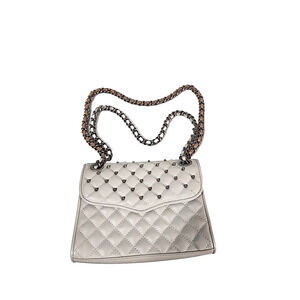 Rebecca Minkoff Light Gray Studded Mini Affair Quilted Bag